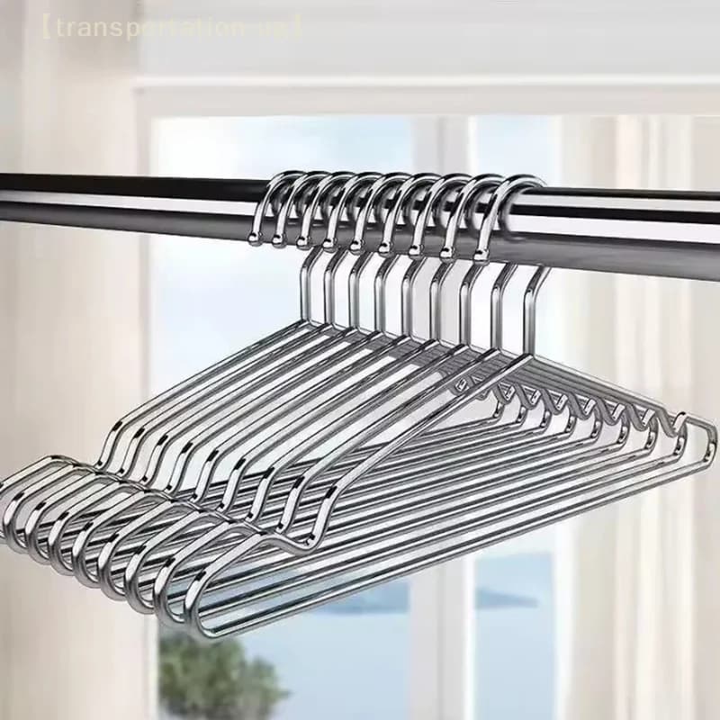 10pcs/set Stainless Steel Clothes Hanger For Dresses T-Shirts Coat Sweater Wardrobe Storage Organizer Drying Rack