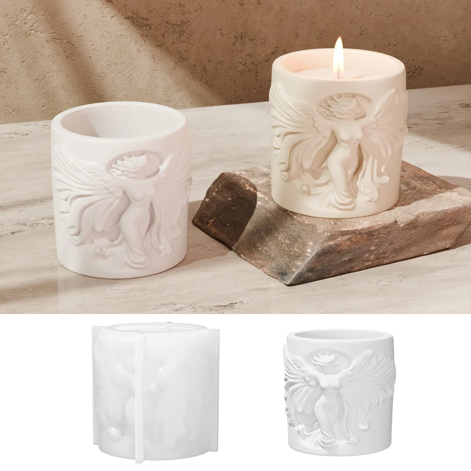 Angel Relief Cup Resin Silicone Mold, Which Can Be Used For Resin Making, Scented Candles, Rich In Mythological Atmosphere, Exquisite Cultural And Creative Festival Souvenirs, And A Very Good Gift