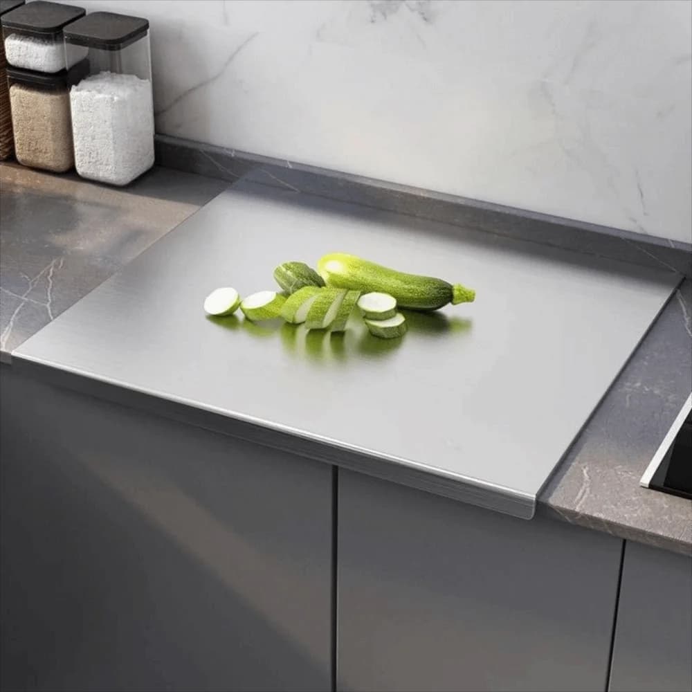 Stainless Steel Stainless Steel Cutting Boards Non Slip with Lip Countertop Protector Rectangle Kitchen Chopping Board