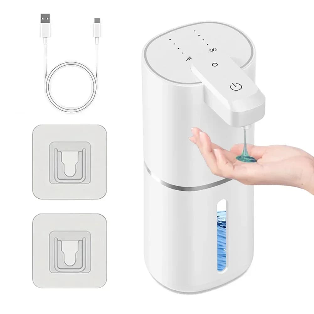 Dispenser automatico di sapone ricaricabile USB da 1200 mAh Sensore touchless impermeabile IPX5 per cucina, bagno e ufficio