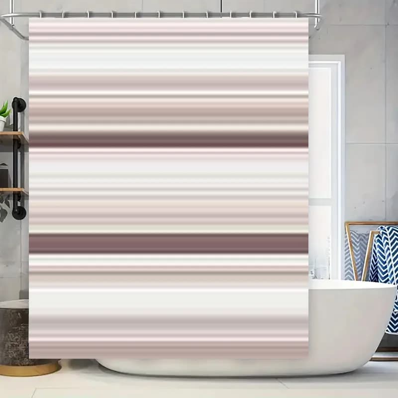 Tenda da doccia di lusso dal design moderno con stampa a righe, tessuto impermeabile per decorazioni per bagni Dimensioni: 180 x 240 cm (71 x 95 pollici)