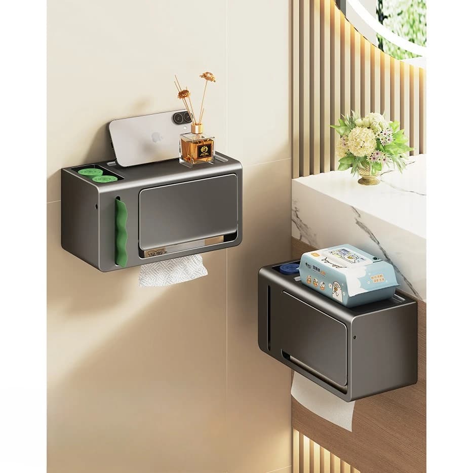 Scatola per asciugamani di carta per montaggio a parete Dispenser per fazzoletti commerciali per toilette universale per hotel Scaffale per bagno senza punzonatura