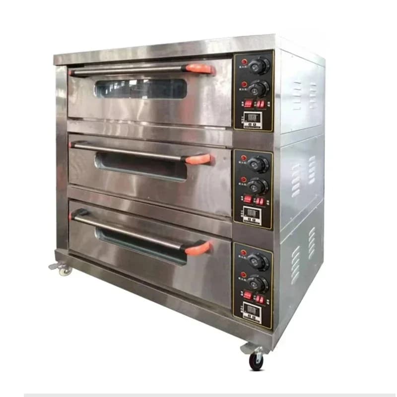 Forno elettrico commerciale per pizza, torte, pane, cottura con tre strati e piatti