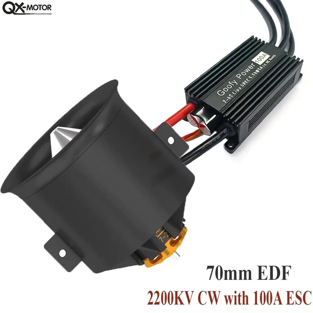 Ventola EDF QX-MOTOR 70mm a 12 pale QF3027 CW/CCW con ESC 100A per Jet RC
