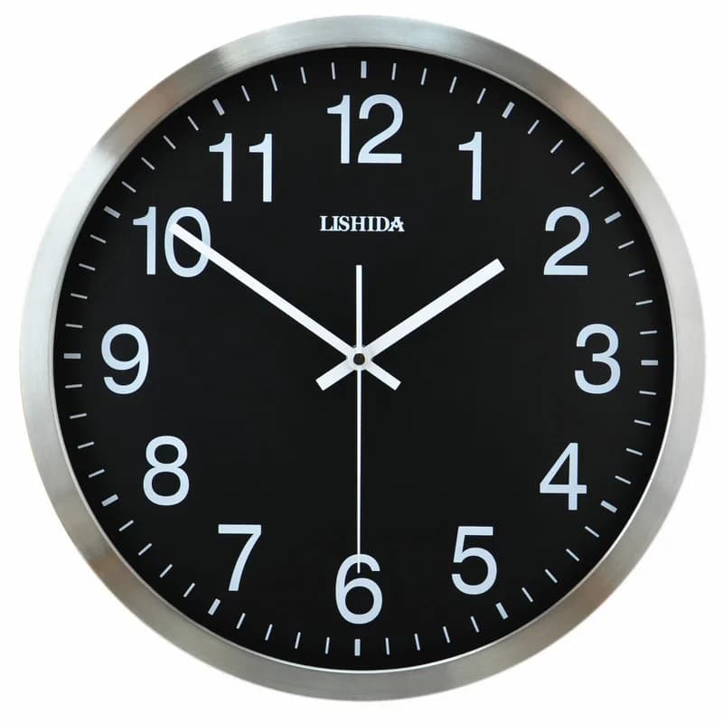 Black Modern Silent Wall Clock Living Room Stylish Simple Wall Clock Bedroom Wall Hanging Quartz Clock