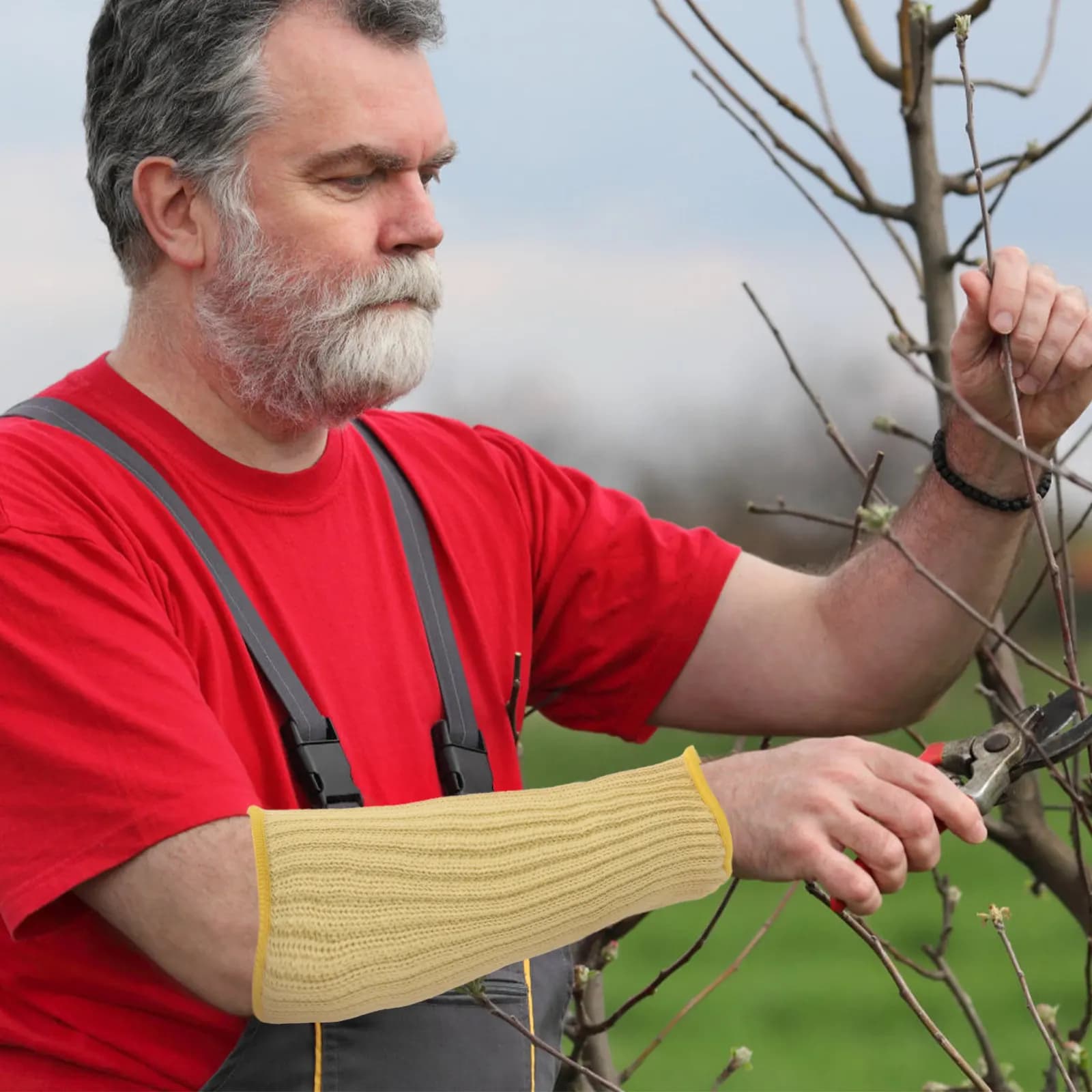 Manicotto Protettivo Antitaglio in HPPE per Giardinaggio, Protezione per Braccio e Polso, Resistente all'Abrasione per Lavori all'Aperto