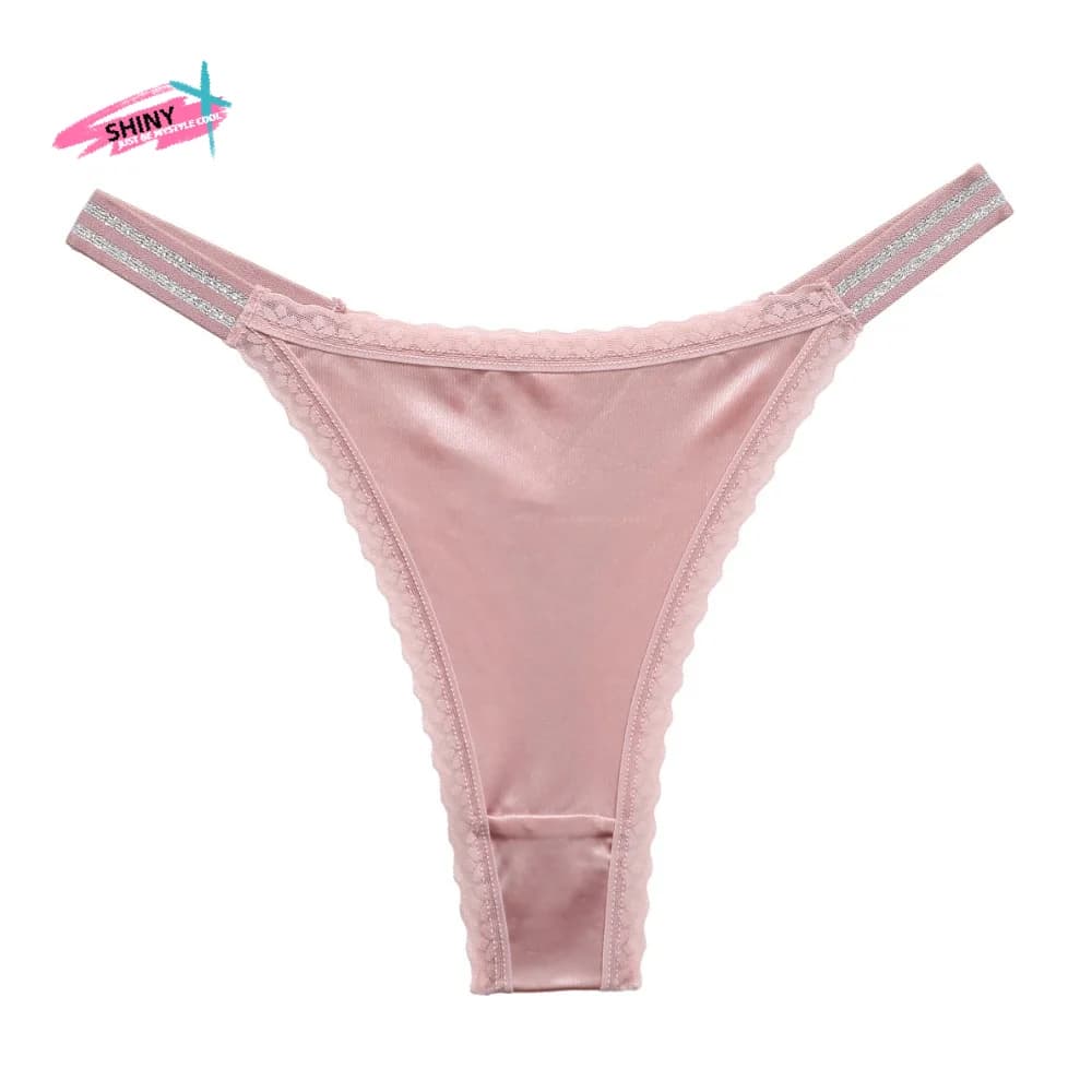 Comode Mutandine a Vita Bassa con Pizzo Floreale, Lingerie con Cintura Lucida, Slip Bikini da Donna con Fondo in Cotone, Primavera Estate