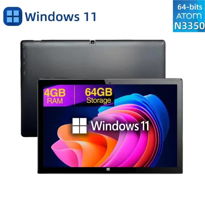 Tablet Windows 11 from 10.1 AR40 with Intel Atom Processor N3350 Quad Core, Double Camera, 4GB DDR RAM, 64GB ROM, IPS Display 1920x1200, USB 3.0 Type-C