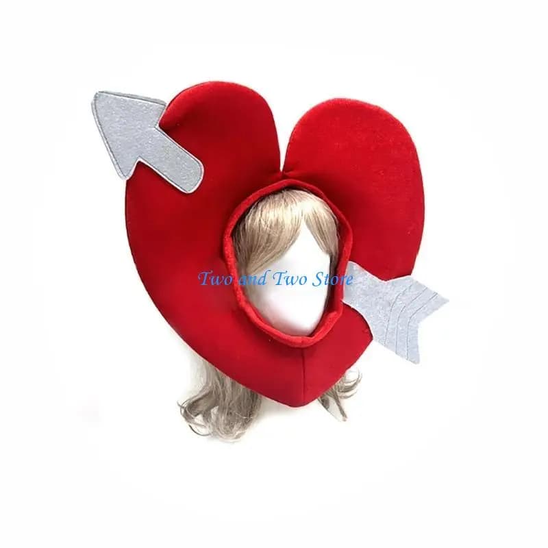 HX6F Cappello con cuore con frecce 3D per copricapo in maschera per feste
