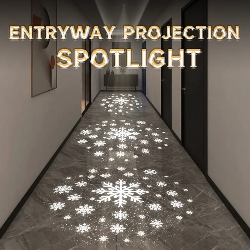 Faretto da Incasso a Soffitto Nordico con Proiezione di Motivi a Stella e Neve, Illuminazione a Vista per Corridoi