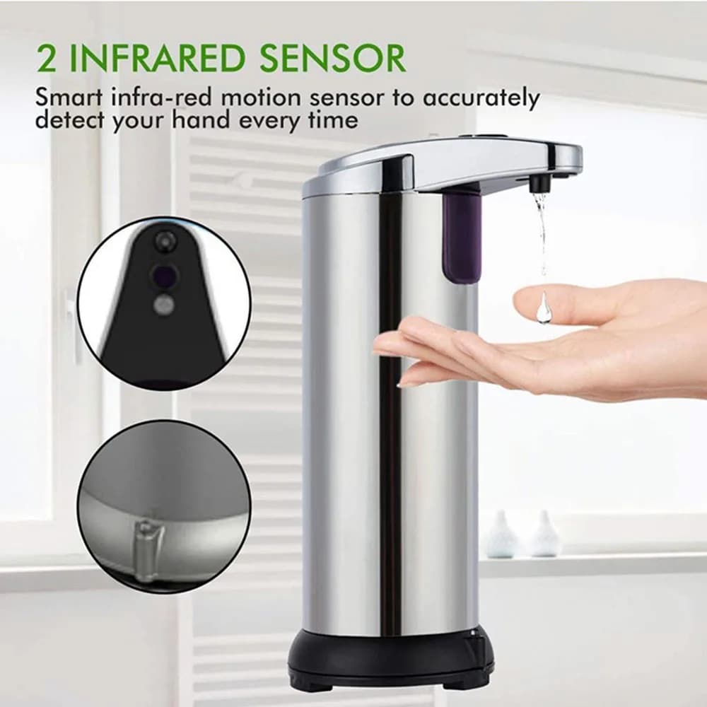 Dispenser automatico di sapone in acciaio inossidabile Sensore touchless Dispenser di sapone liquido Pompa Dispenser di sapone impermeabile per bagno