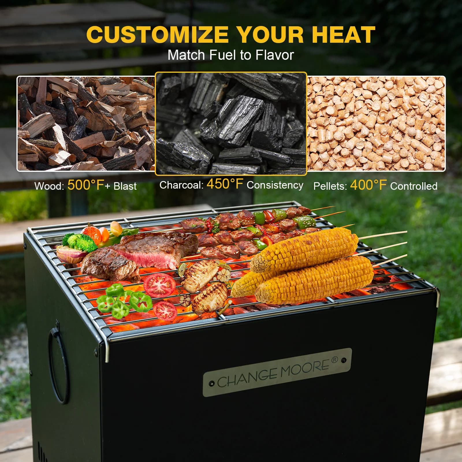 Portable Stainless Steel Wood Fired Pizza Oven Outdoor Pizza Stone Oven Full Accessory Kit for BBQ Grill Patio Camping