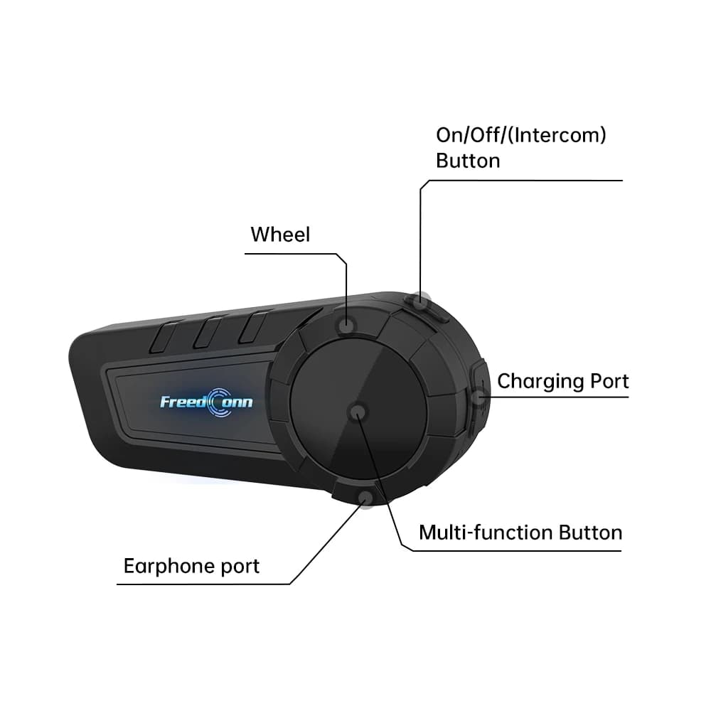 Interfono Bluetooth FreedConn KY PRO per Casco Moto, Impermeabile con Riduzione del Rumore