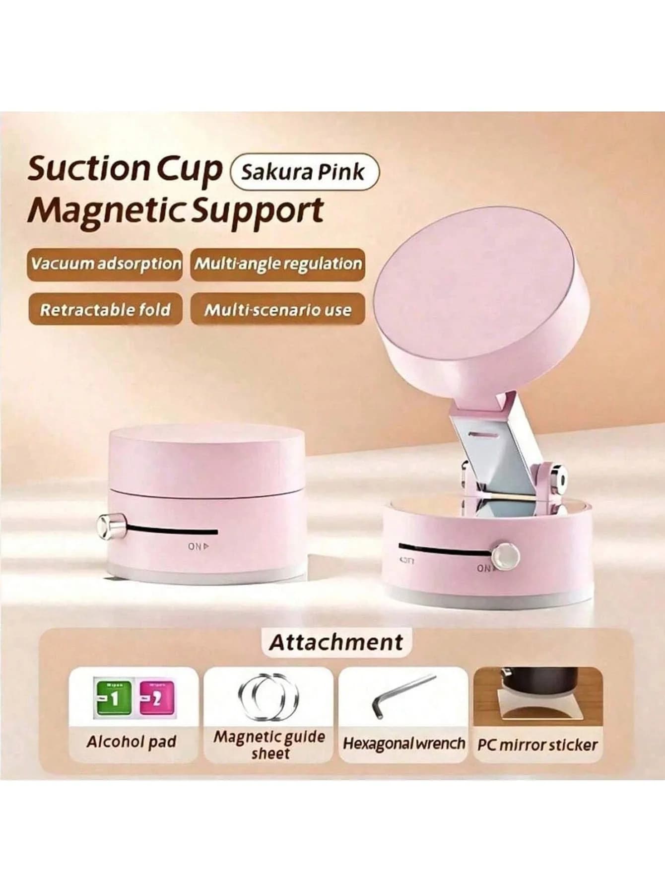 Supporto Magnetico per Telefono, Supporto Magnetico Pieghevole ed Estensibile per Auto e Scrivania, 1 Pezzo