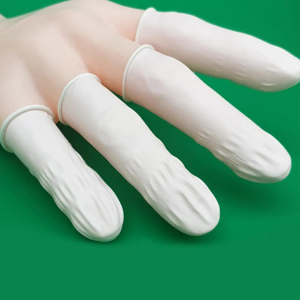700pcs Disposable Finger Cots Latex Fingertip Protectors Medium Size For Nail Art Craft Repair Painting Work Safety Health Care
