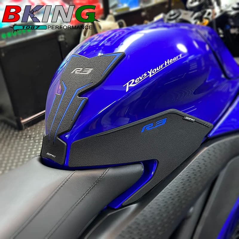 FOR YAMAHA YZF-R3 YZFR3 2019-2025 R3 Motorcycle Side Relief Tank Relief Decalcomania 3D Protection Carburant Ginocchio Grip Tank Traction Pad