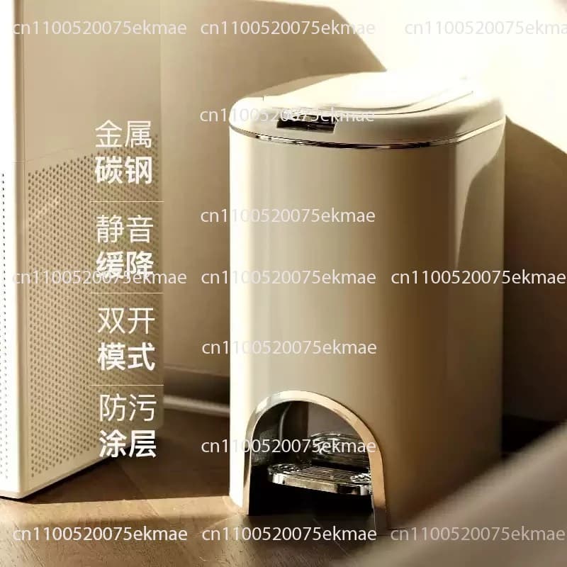 Large-capacity Foot-operated Household Bin with Lid for The Living Room, Kitchen and Bathroom – Double-door Design