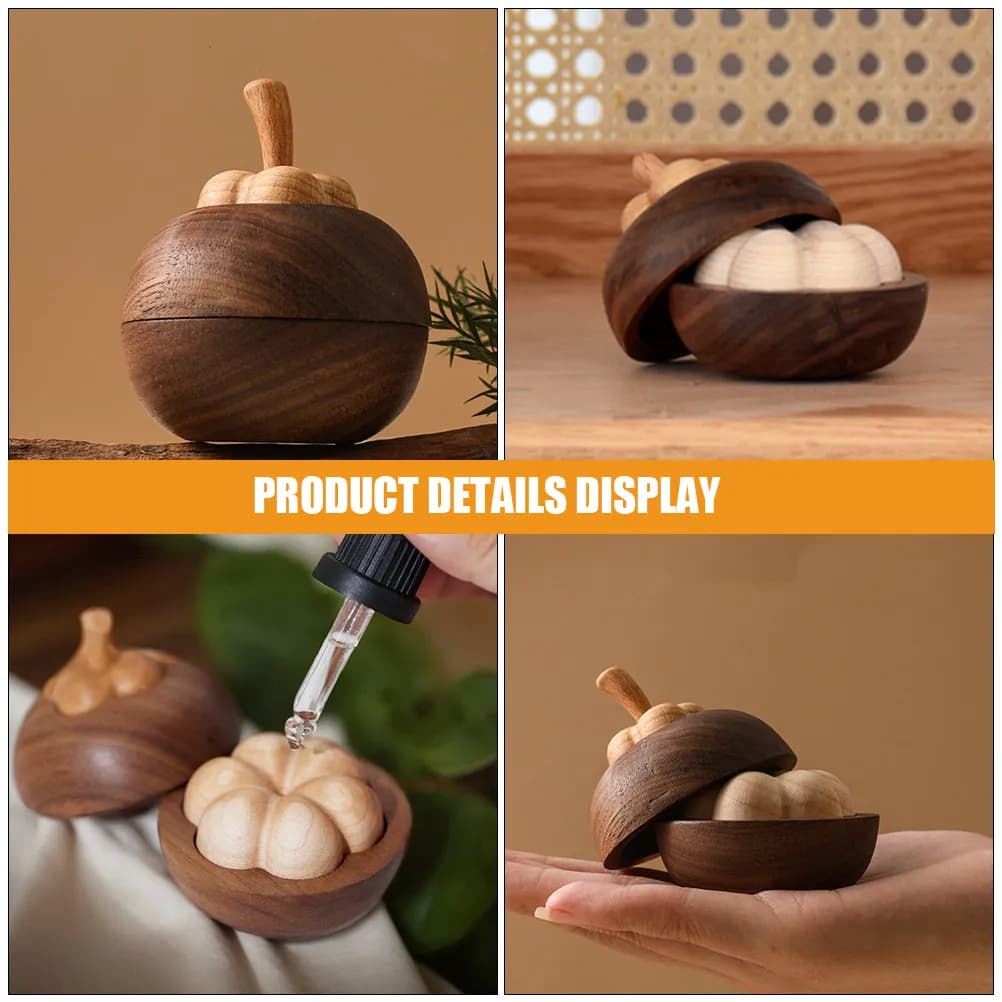 Diffusore di Oli Essenziali in Legno, Piccolo e Portatile, per Aromaterapia in Camera da Letto, Soggiorno, Ufficio, Decorazione Casa, Senza Fiamma