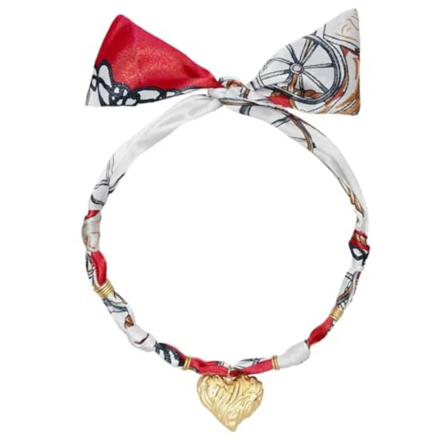 Scarf Necklace, Metal Heart Pendant Polyester Choker, Lightweight Bandana Necklace, Elegant Scarf Charm Jewelry For Women Daily