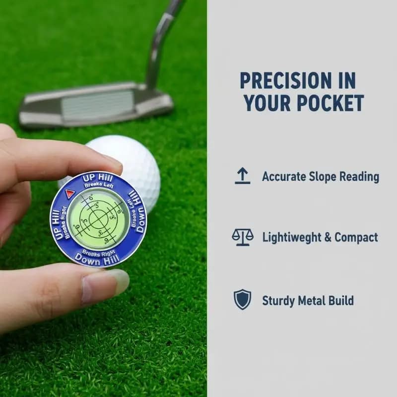 Compact Golf Green Reader Ball Marker Level Slope Putting Alignment Aid Portable Training Tool for Course Practice Game