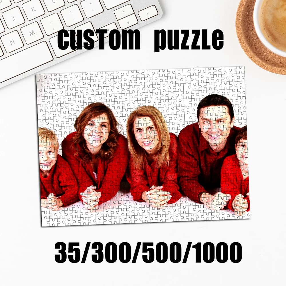 35/300/500/1000pcs Personalized Custom Photo Puzzle family photo For Housewarming Bedroom/Living Room For Children's Day