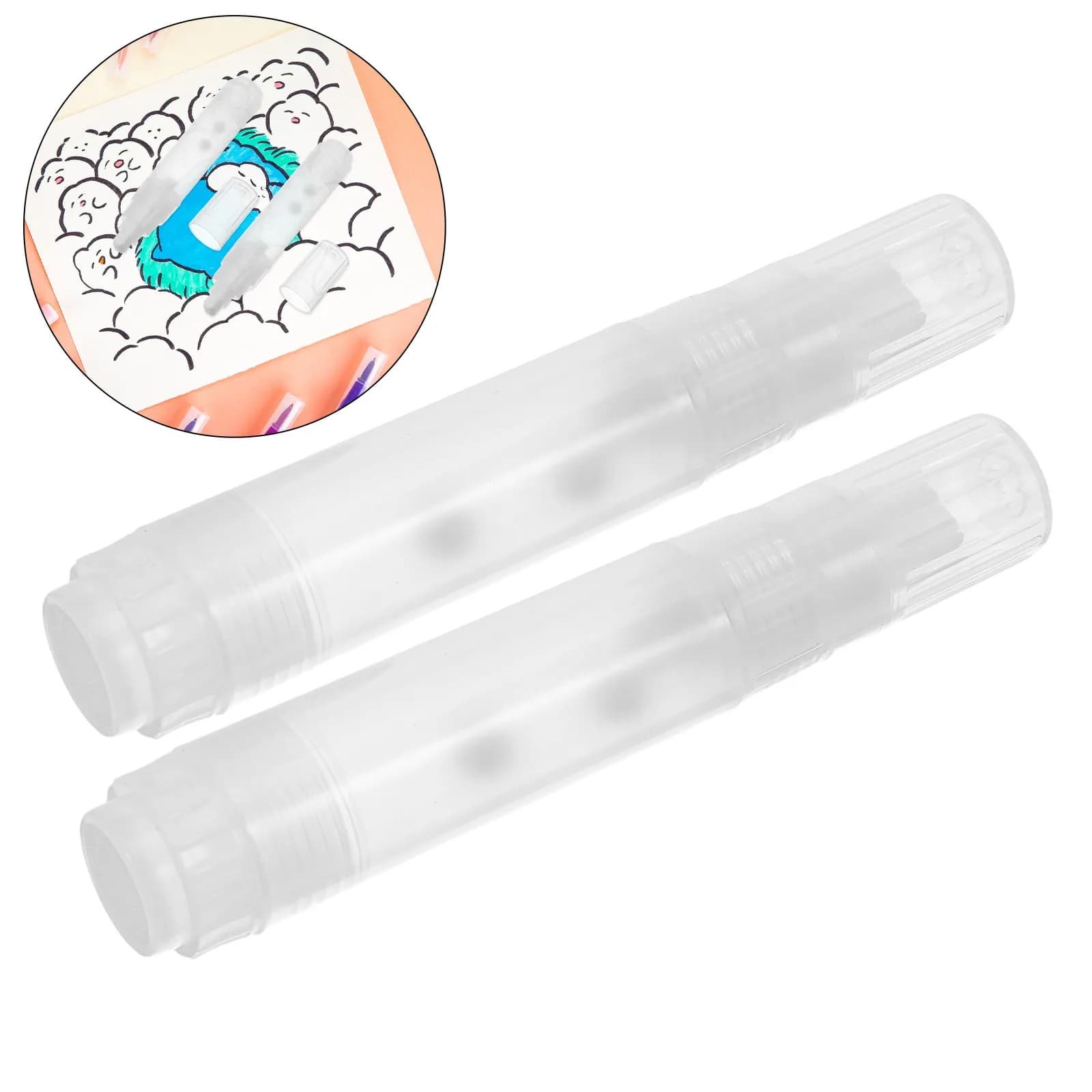 2Pcs Refillable Paint Pens Empty Acrylic Markers Flat Tip for Wood Metal Plastic Outdoor Use Sharp Fade Resistant Permanent