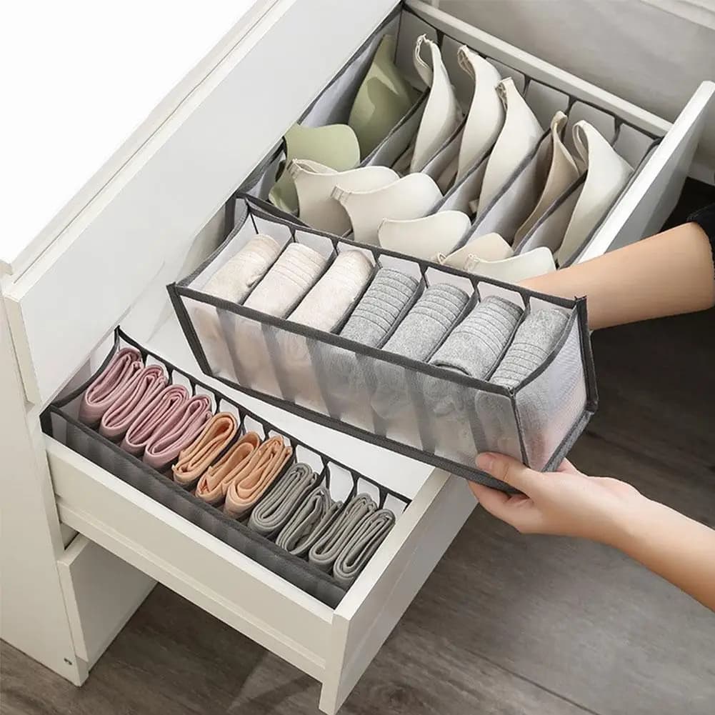 1pc Underwear Drawer Organizer Storage Box Foldable Closet Organizers Drawer Divider Storage Boxes For Underpants Socks Bra