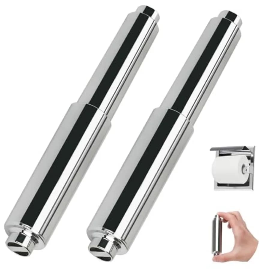 Toilet Paper Holder Roller Replacement, 2Pcs 6.5inch Plastic Toilet Paper Spring Rod Toilet Tissue Holder Replacement Spindle R