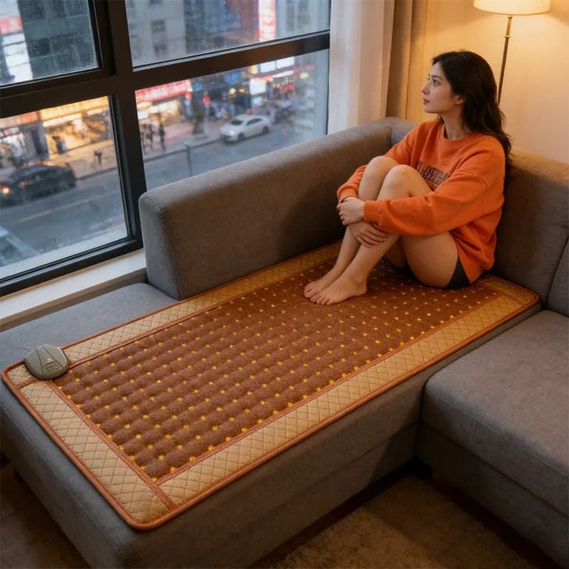 Tappetino Riscaldante a Infrarossi Lontani, Tappetino Sauna a Ioni Negativi, Coperta con Controllo Intelligente della Temperatura, Cuscino Riscaldante Ecologico per Casa, Camera da Letto e Ufficio