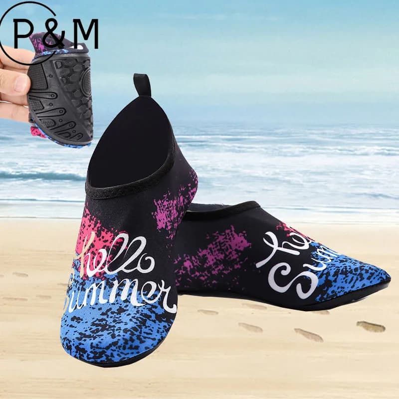 Soft Skin-Friendly Aqua Water Socks, Non Slip Barefoot Beach Shoes For Adults & Kids, Snorkeling Hiking Yoga Swimming Footwear