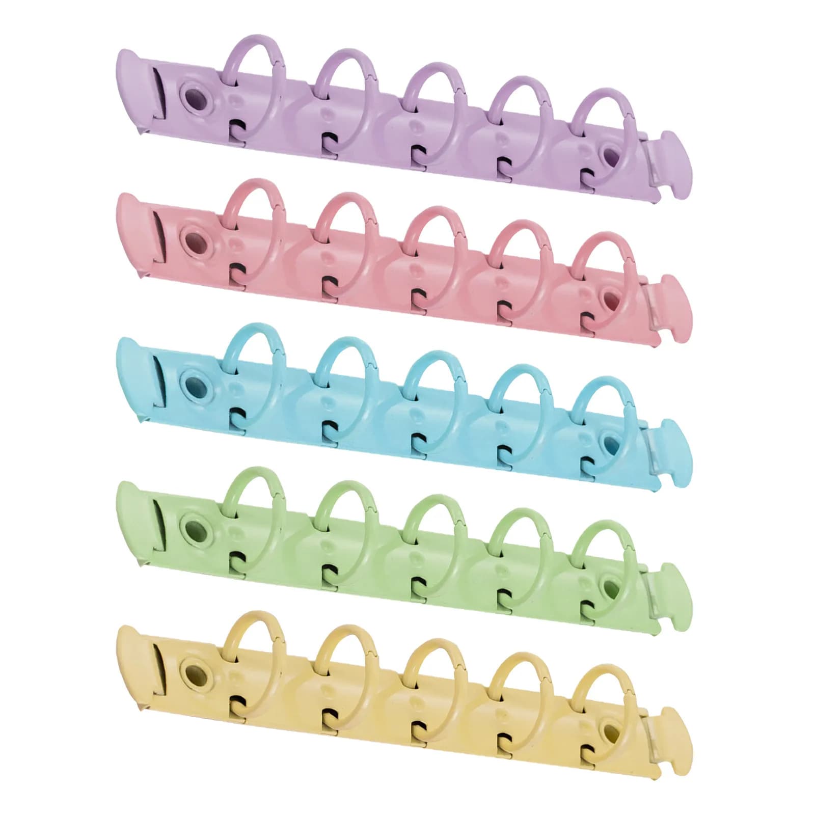 5Pcs Colorful Metal Binder Rings 5-Hole Loose Leaf Book Rings for DIY Notebooks Scrapbooks Flash Cards Office School Home