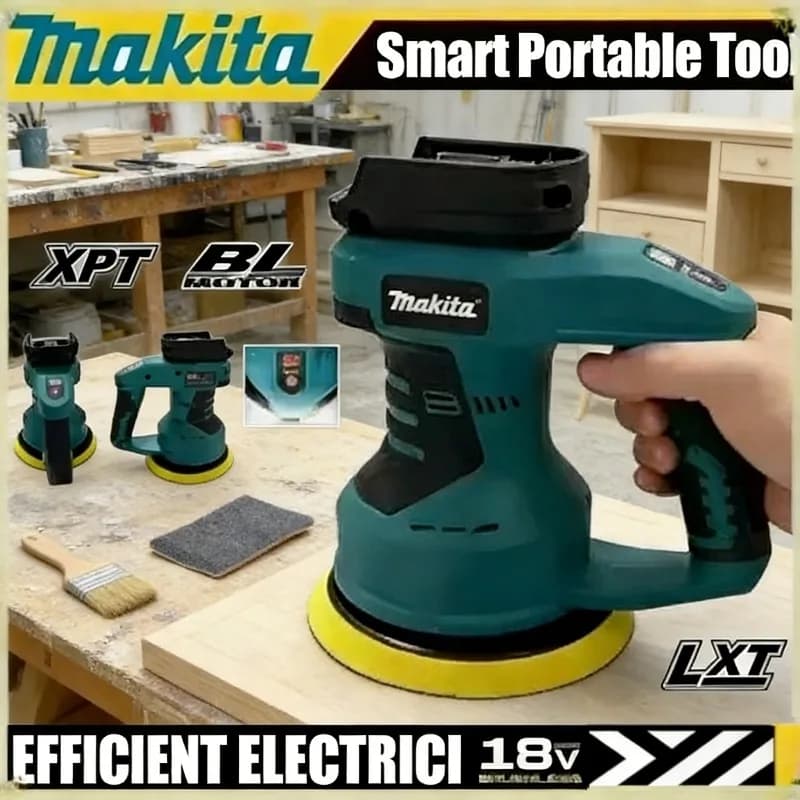 Lucidatrice per Auto Senza Fili Makita, Strumento per Sigillatura e Lucidatura, Macchina Elettrica Ricaricabile per Lucidatura, 18V, per Ceratura e Levigatura Auto