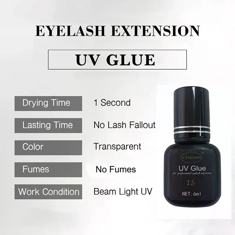 6ml Colla UV Adesivo Per Estensioni Delle Ciglia 1S Asciugatura Rapida Forte Colla Per Estensione Delle Ciglia Finte Colla UV Per Ciglia A Lunga Durata