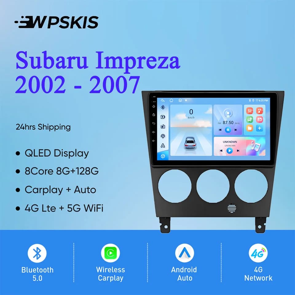 Android14 Per Subaru Impreza 2002 - 2007 Autoradio Stereo Multimediale Video Lettore DVD Monitor di Navigazione GPS 4G Lte WiFi Carplay