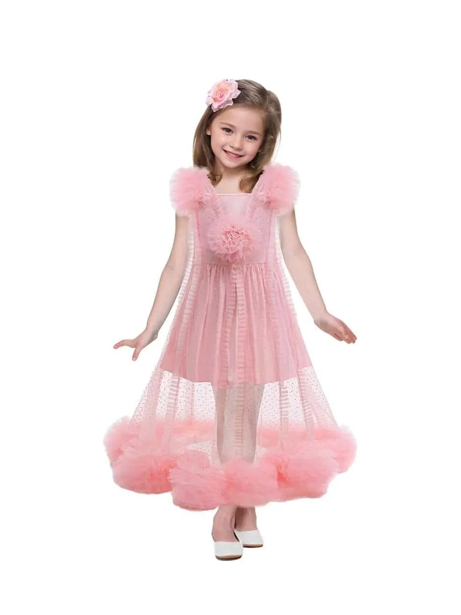 Costume da pigiama rosa Fantasia per bambini strega Glinda Cosplay Travestimento per ragazze Vestito da festa di carnevale di Halloween