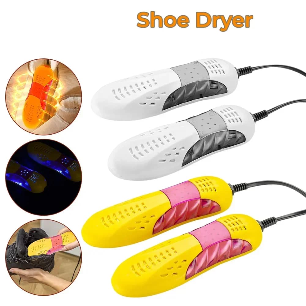 Deodorante per asciuga scarpe elettrico con dispositivo deumidificatore di calore Scaldapiedi Riscaldatore Elimina gli odori Asciugatura delle scarpe UV per uso domestico
