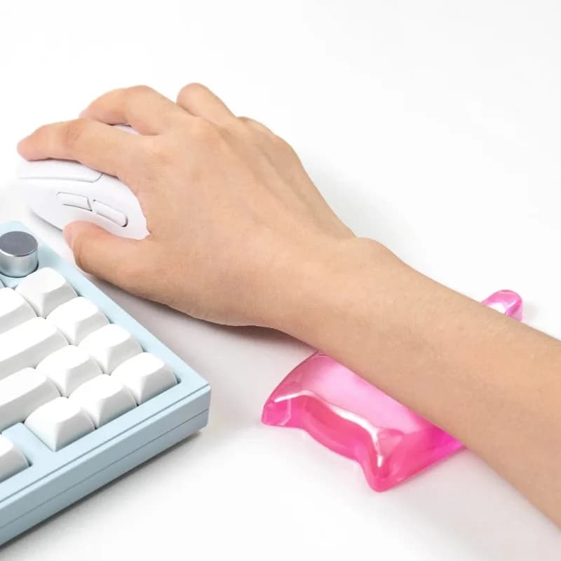 Supporto per Polso a Forma di Gatto Rosa, Poggiapolsi per Mouse da Computer, Base Antiscivolo in Silicone per Casa e Ufficio