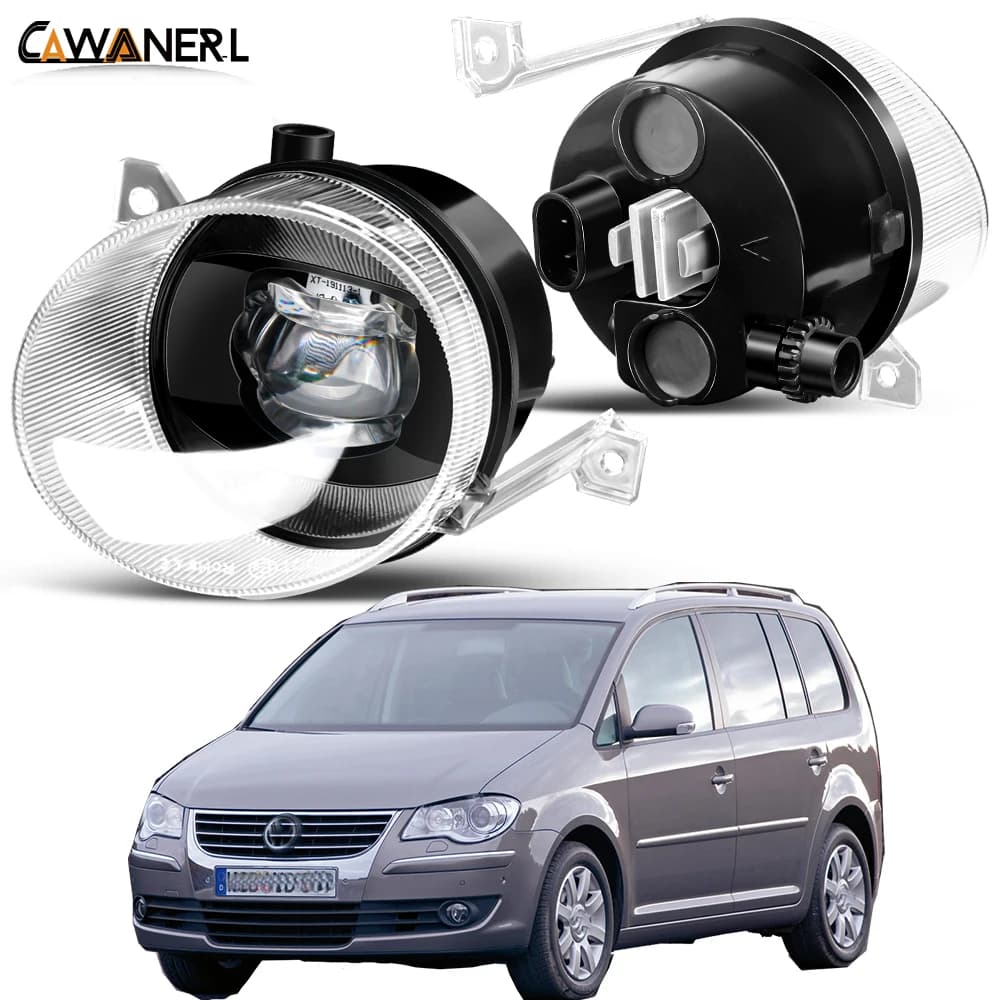 2 X LED Fog Light Assembly Error Free Car front bumper fendinebbia 30W 6000LM for Volkswagen VW Touran (1 t1, 1 t2) 2003-2010
