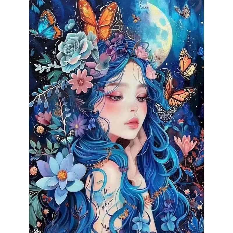 Acrylic Paint By Numbers Fairy Theme By Numbers on Canvas Coloring By Number for Adults Paint Digital Art