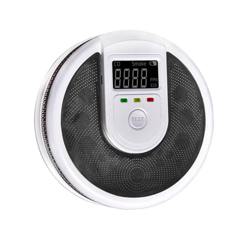 Battery Powered Home Use CO Smoke Leakage Monitor Travel Ready Voice Alert Combo Smoke Detector Carbon Monoxide Alarm with Displ