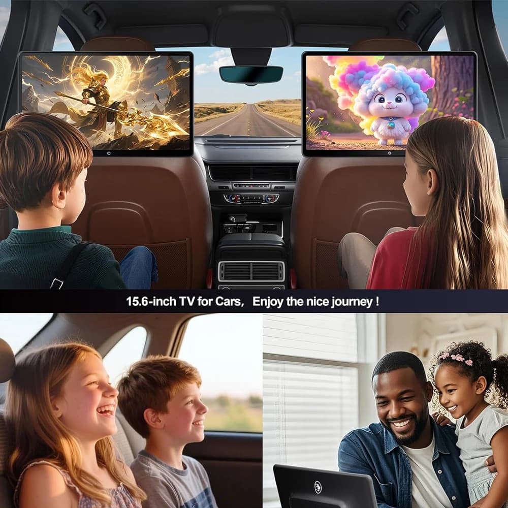 Monitor poggiatesta per auto da 15,6 pollici 4G Android 11 Tablet PC WIFI HD 1080P/Bluetooth/HDMI/Link specchio/Miracas 3G + 32GB APP Dolowd Monitor