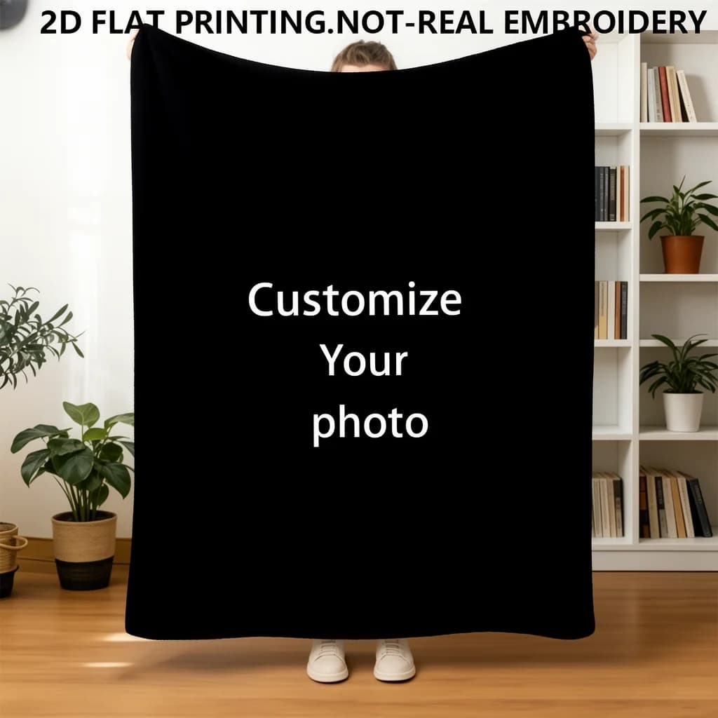 Customized Photo Blankets, Flannel Blanket Printing for Bedroom Sofas, Customized Gifts for Families, Pets, and Couples