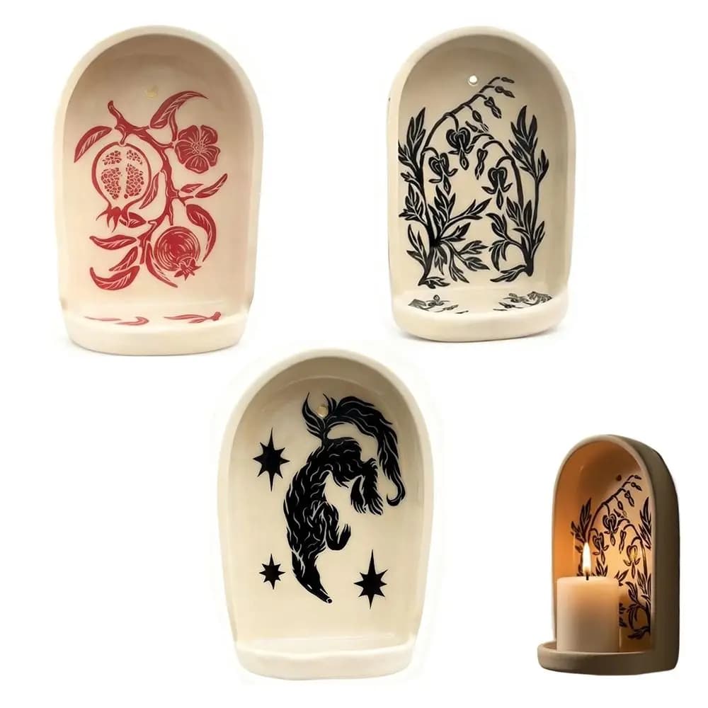 Decorative Design Sacred Wall Niche Jewelry Trays Wall Art Decorative Wall Niche Sacred Collection Candle Holders