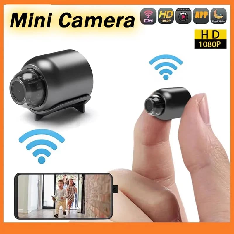 Mini Telecamera WiFi Wireless 1080P HD con Visione Notturna per Monitoraggio Remoto di Bambini e Animali Domestici, Registratore Audio Video IP per Sicurezza Domestica
