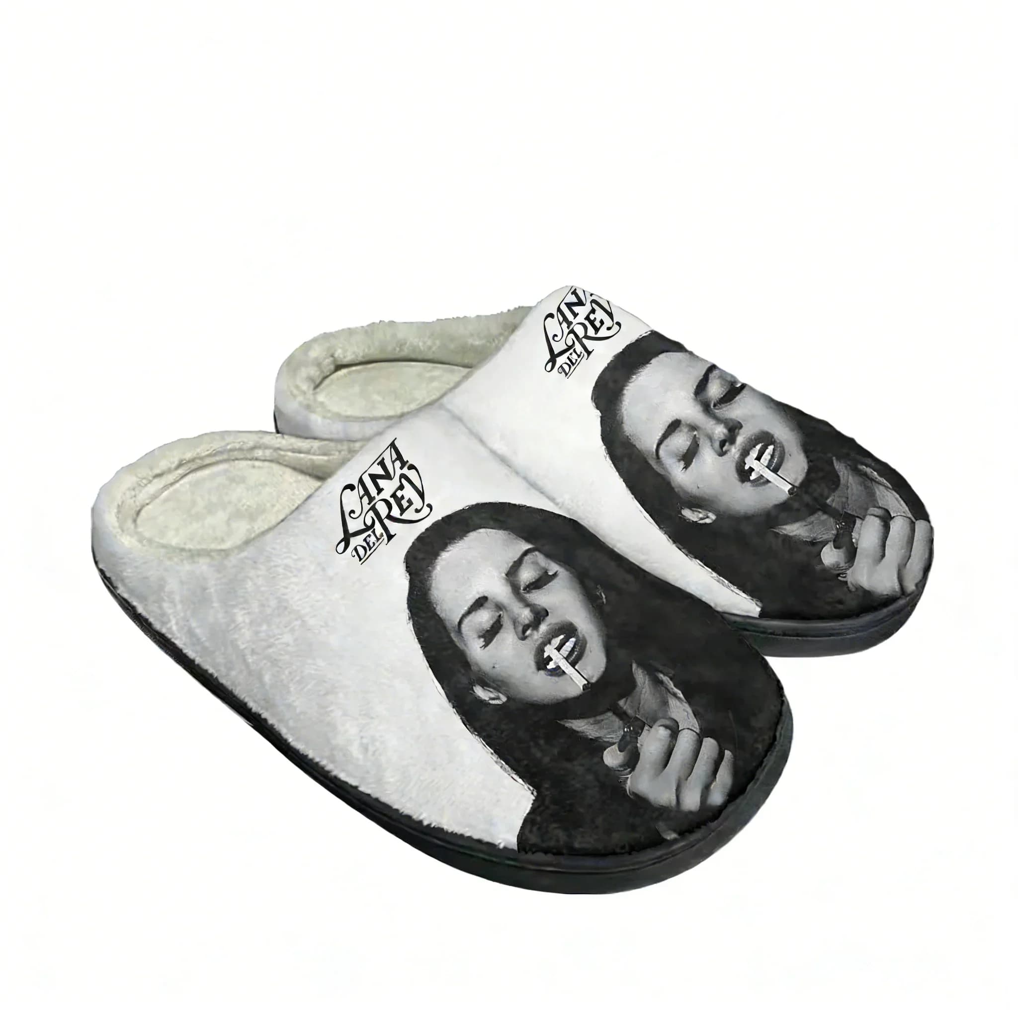 Pantofole in cotone Lana Del Rey Singer, da uomo e da donna, elastiche, calde, per la casa, in peluche, per la camera da letto, personalizzate, termiche