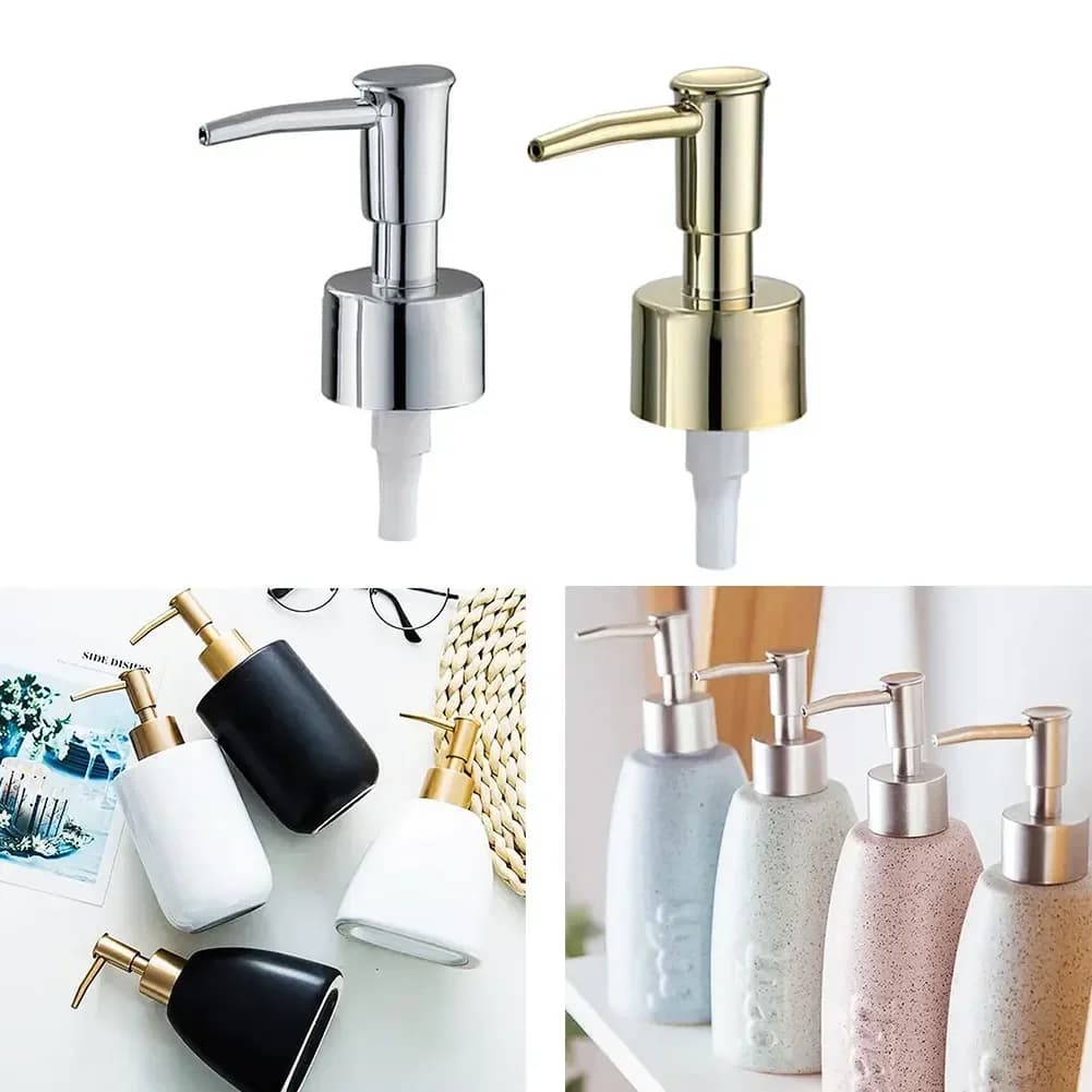 Pompa per sapone Testa della pompa per liquidi Testa dell'erogatore per lozione Testa rotonda 28 Filettatura Bottiglia da bagno Ugello per pressa Testa della pompa per lozione ABS