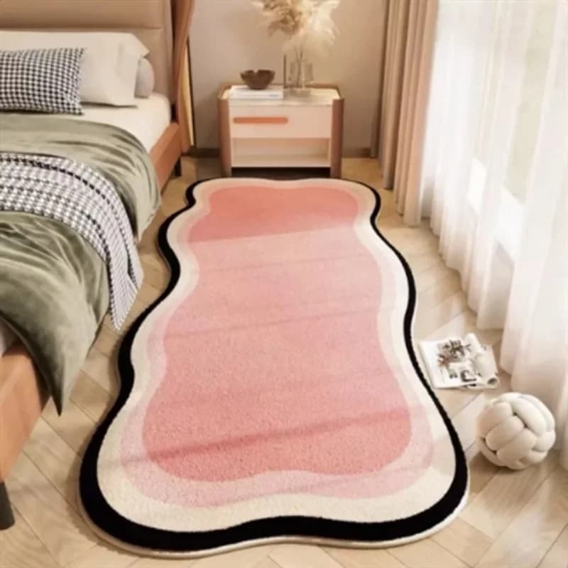 Tappeto per camera da letto imitazione cashmere, tappeto lungo da comodino per camera dei bambini, letto antiscivolo, tappetino poggiapiedi davanti al letto