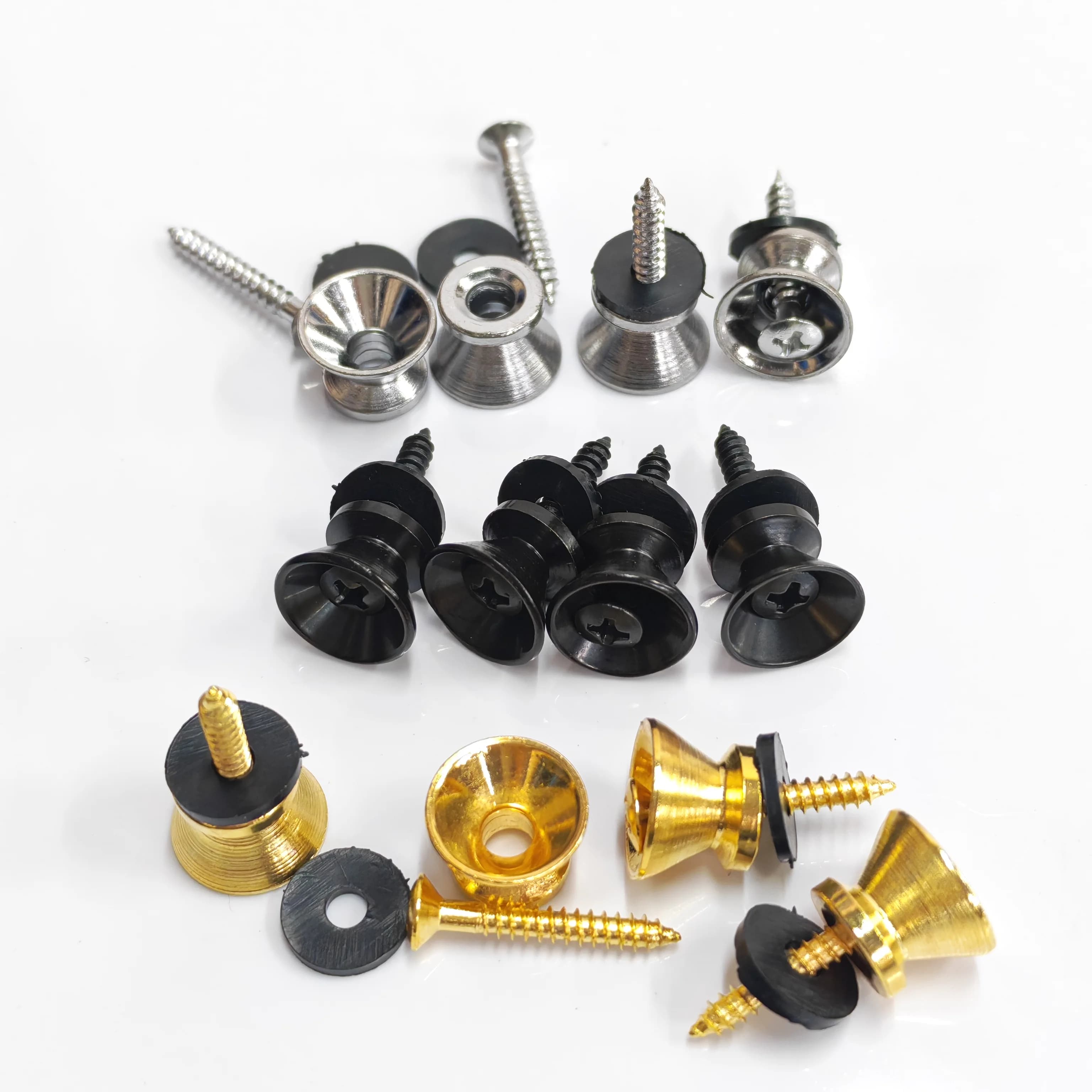 FLEOR 12 pezzi bottoni per tracolla per chitarra perni terminali serrature per cinghia argento/oro/nero per parti di chitarra elettrica acustica Ukulele
