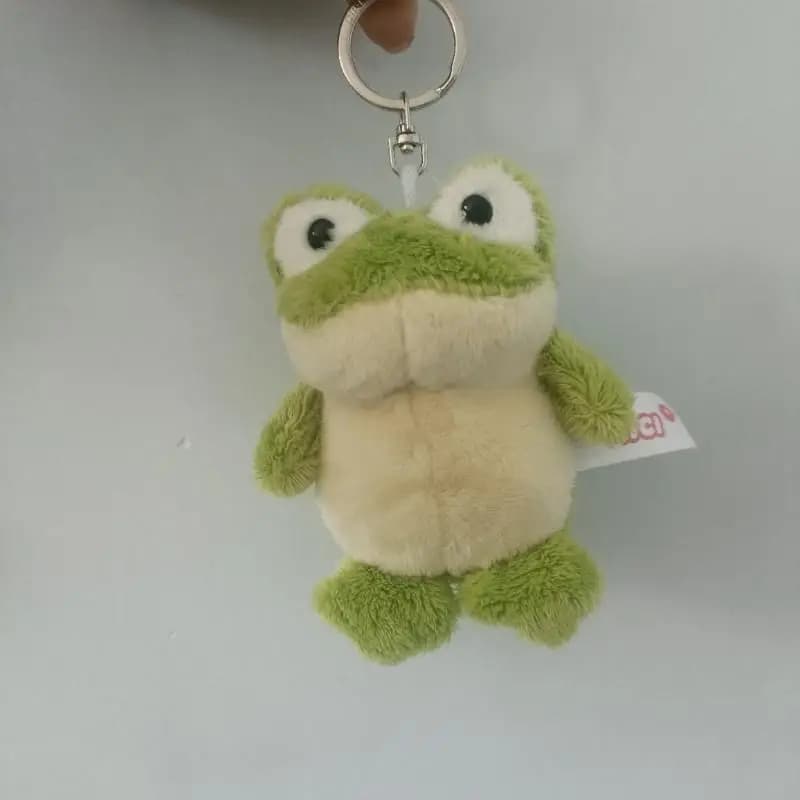 Portachiavi con Pendente in Peluche a Forma di Piccola Rana Verde Cartone Animato, Decorazione per Zaino, Regalo Festivo