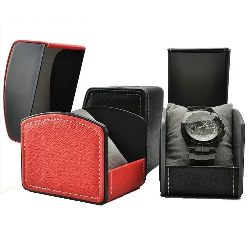 Portable Watch Box PU Leather Watch Case Organizer for Men Women's Bracelet Vintage Jewelry Box with Leather Cushion